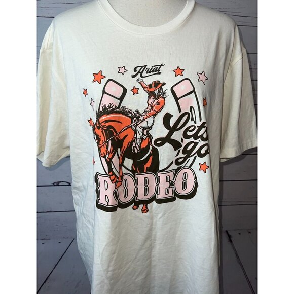 Ariat‎ Western Tee Shirt Large Graphic T-Shirt Boyfriend Fit Rodeo Cowgirl NWOT - Picture 6 of 7